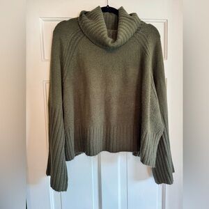 Topshop Olive Cowl Neck Sweater